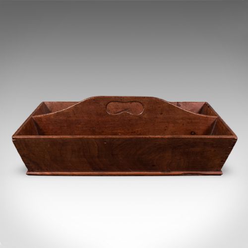 ANTIQUE BUTLER'S CARRY ENGLISH WALNUT COUNTRY HOUSE WORK BOX TRAY GEORGIAN - ADDITIONAL PHOTO 1