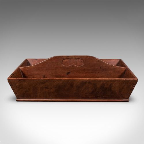 ANTIQUE BUTLER'S CARRY ENGLISH WALNUT COUNTRY HOUSE WORK BOX TRAY GEORGIAN - ADDITIONAL PHOTO 4
