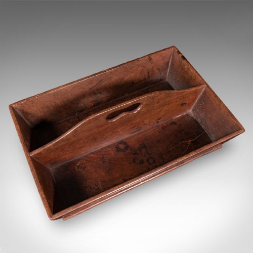 ANTIQUE BUTLER'S CARRY ENGLISH WALNUT COUNTRY HOUSE WORK BOX TRAY GEORGIAN - ADDITIONAL PHOTO 5