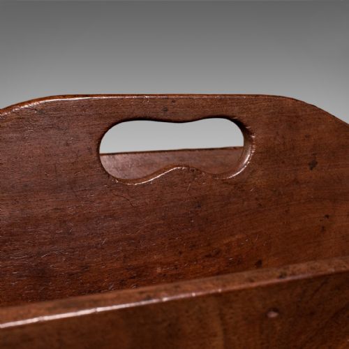 ANTIQUE BUTLER'S CARRY ENGLISH WALNUT COUNTRY HOUSE WORK BOX TRAY GEORGIAN - ADDITIONAL PHOTO 7