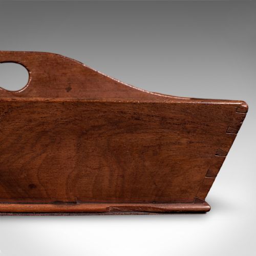 ANTIQUE BUTLER'S CARRY ENGLISH WALNUT COUNTRY HOUSE WORK BOX TRAY GEORGIAN - ADDITIONAL PHOTO 9