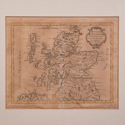 ANTIQUE MAP OF SCOTLAND FRENCH FRAMED CARTOGRAPHY ECOSSE GEORGIAN C1780 - ADDITIONAL PHOTO 3