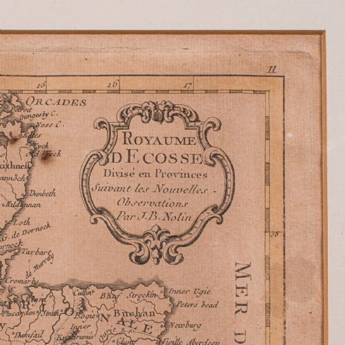 ANTIQUE MAP OF SCOTLAND FRENCH FRAMED CARTOGRAPHY ECOSSE GEORGIAN C1780 - ADDITIONAL PHOTO 4