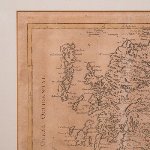 ANTIQUE MAP OF SCOTLAND FRENCH FRAMED CARTOGRAPHY ECOSSE GEORGIAN C1780 - ADDITIONAL PHOTO 5