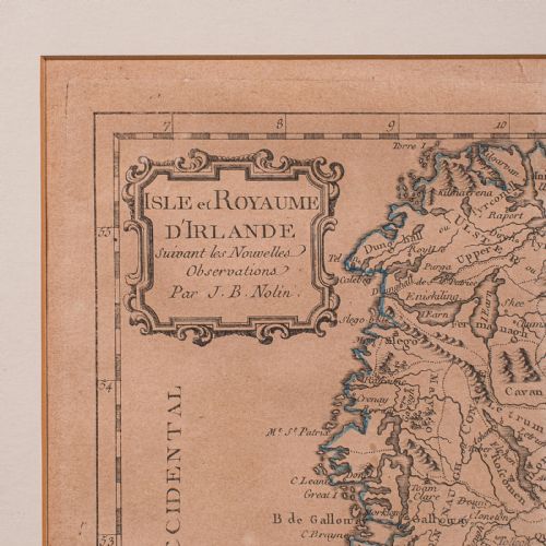 ANTIQUE MAP OF IRELAND FRENCH FRAMED CARTOGRAPHY EIRE GEORGIAN CIRCA 1780 - ADDITIONAL PHOTO 4