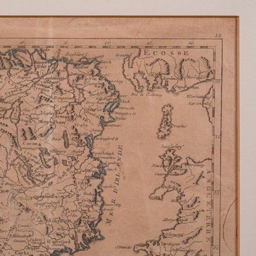 ANTIQUE MAP OF IRELAND FRENCH FRAMED CARTOGRAPHY EIRE GEORGIAN CIRCA 1780 - ADDITIONAL PHOTO 5