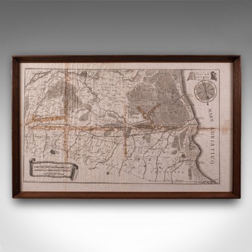 ANTIQUE ITALIAN REGION MAP FRAMED CARTOGRAPHY 18TH CENTURY EMILIA ROMAGNA - ADDITIONAL PHOTO 1