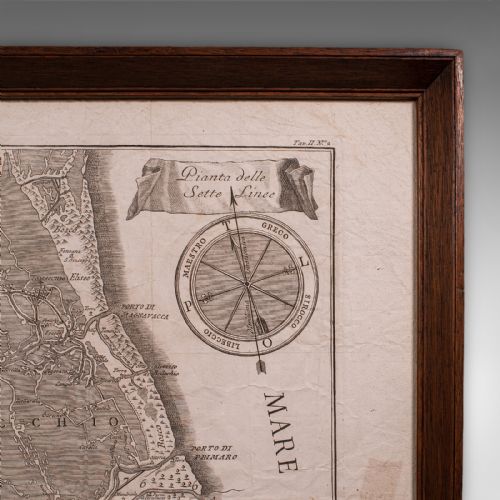 ANTIQUE ITALIAN REGION MAP FRAMED CARTOGRAPHY 18TH CENTURY EMILIA ROMAGNA - ADDITIONAL PHOTO 3