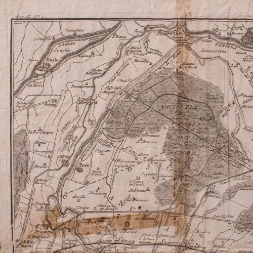 ANTIQUE ITALIAN REGION MAP FRAMED CARTOGRAPHY 18TH CENTURY EMILIA ROMAGNA - ADDITIONAL PHOTO 4