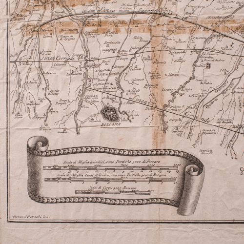 ANTIQUE ITALIAN REGION MAP FRAMED CARTOGRAPHY 18TH CENTURY EMILIA ROMAGNA - ADDITIONAL PHOTO 7