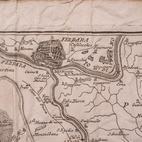 ANTIQUE ITALIAN REGION MAP FRAMED CARTOGRAPHY 18TH CENTURY EMILIA ROMAGNA - ADDITIONAL PHOTO 8