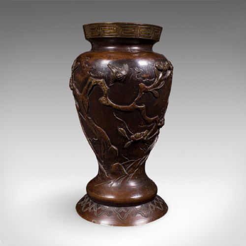 PAIR OF ANTIQUE DECORATIVE MEIJI VASES JAPANESE BRONZE BOUQUET POT VICTORIAN - ADDITIONAL PHOTO 5