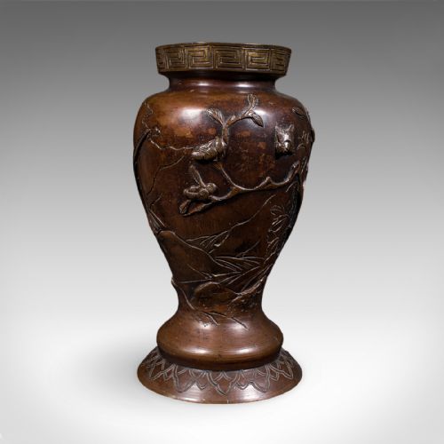 PAIR OF ANTIQUE DECORATIVE MEIJI VASES JAPANESE BRONZE BOUQUET POT VICTORIAN - ADDITIONAL PHOTO 7
