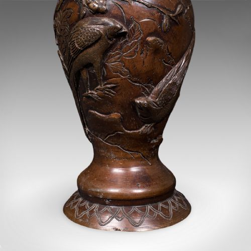 PAIR OF ANTIQUE DECORATIVE MEIJI VASES JAPANESE BRONZE BOUQUET POT VICTORIAN - ADDITIONAL PHOTO 11