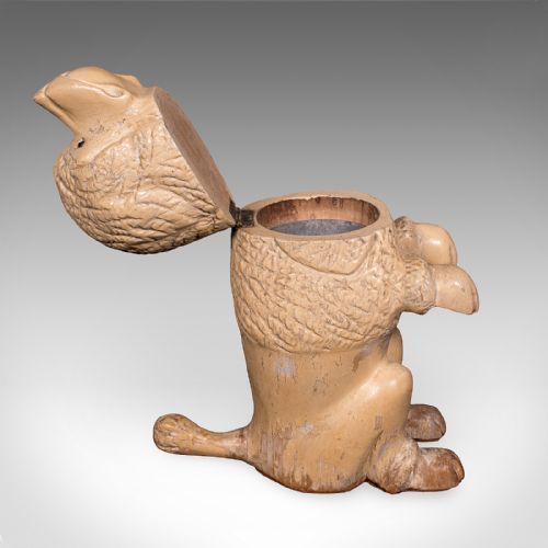 ANTIQUE POODLE TOBACCO JAR ENGLISH FRUITWOOD DOG TREEN FIGURAL EDWARDIAN - ADDITIONAL PHOTO 3