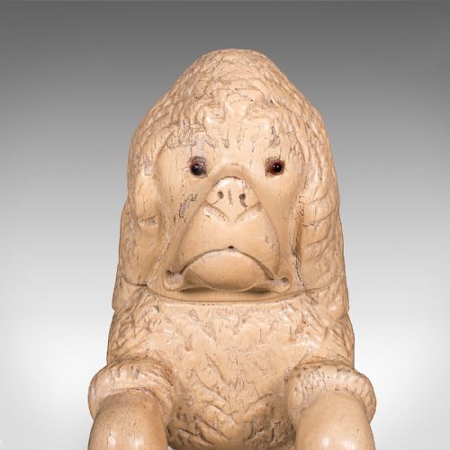 ANTIQUE POODLE TOBACCO JAR ENGLISH FRUITWOOD DOG TREEN FIGURAL EDWARDIAN - ADDITIONAL PHOTO 6