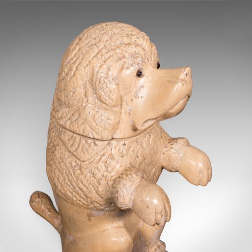 ANTIQUE POODLE TOBACCO JAR ENGLISH FRUITWOOD DOG TREEN FIGURAL EDWARDIAN - ADDITIONAL PHOTO 8