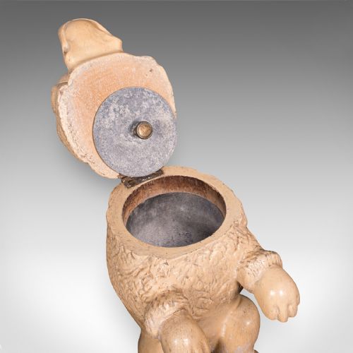 ANTIQUE POODLE TOBACCO JAR ENGLISH FRUITWOOD DOG TREEN FIGURAL EDWARDIAN - ADDITIONAL PHOTO 9