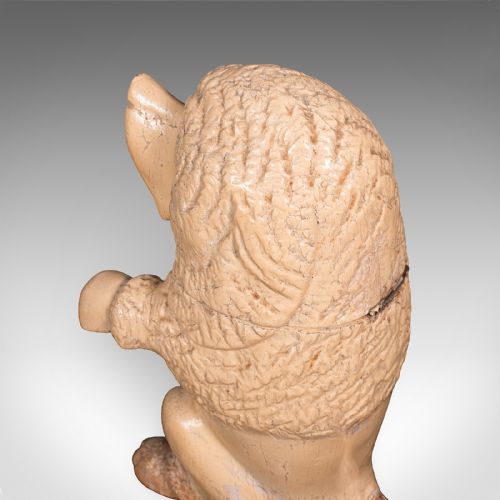 ANTIQUE POODLE TOBACCO JAR ENGLISH FRUITWOOD DOG TREEN FIGURAL EDWARDIAN - ADDITIONAL PHOTO 10
