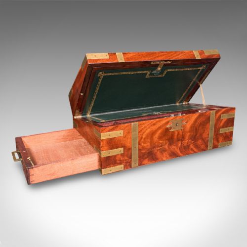 ANTIQUE CAMPAIGN WRITING SLOPE ENGLISH CORRESPONDENCE BOX BOOK REST VICTORIAN - ADDITIONAL PHOTO 1