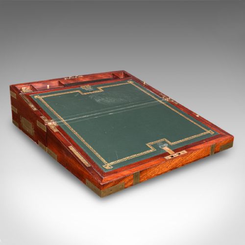 ANTIQUE CAMPAIGN WRITING SLOPE ENGLISH CORRESPONDENCE BOX BOOK REST VICTORIAN - ADDITIONAL PHOTO 2