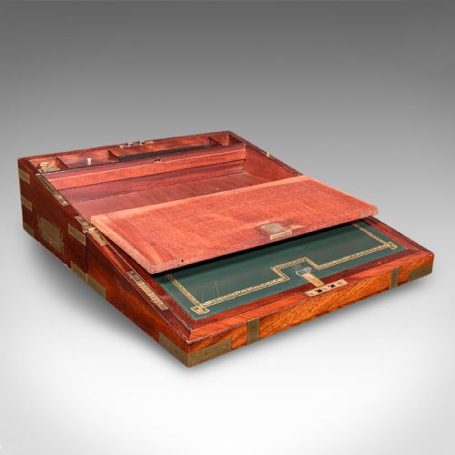 ANTIQUE CAMPAIGN WRITING SLOPE ENGLISH CORRESPONDENCE BOX BOOK REST VICTORIAN - ADDITIONAL PHOTO 4