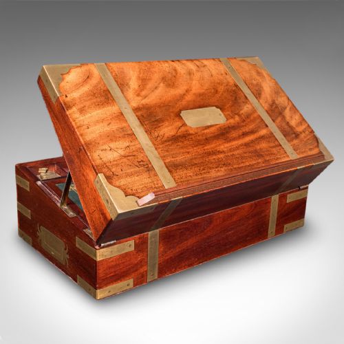 ANTIQUE CAMPAIGN WRITING SLOPE ENGLISH CORRESPONDENCE BOX BOOK REST VICTORIAN - ADDITIONAL PHOTO 5