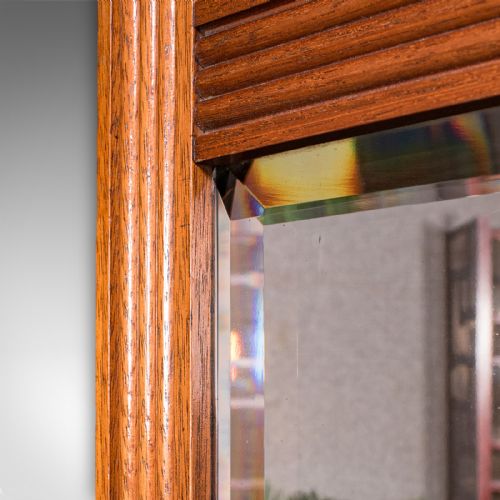ANTIQUE HALLWAY MIRROR ENGLISH WALNUT GLASS VALET RECEPTION HALL EDWARDIAN - ADDITIONAL PHOTO 8