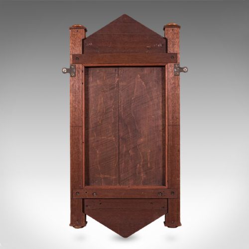 ANTIQUE HALLWAY MIRROR ENGLISH WALNUT GLASS VALET RECEPTION HALL EDWARDIAN - ADDITIONAL PHOTO 9