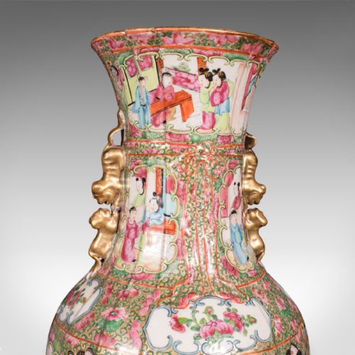 TALL ANTIQUE FAMILLE ROSE VASE CHINESE CERAMIC QING CENTREPIECE VICTORIAN - ADDITIONAL PHOTO 4