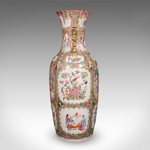TALL ANTIQUE FAMILLE ROSE VASE CHINESE CERAMIC QING CENTREPIECE VICTORIAN - ADDITIONAL PHOTO 5