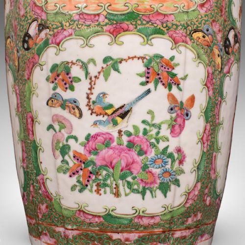 TALL ANTIQUE FAMILLE ROSE VASE CHINESE CERAMIC QING CENTREPIECE VICTORIAN - ADDITIONAL PHOTO 7
