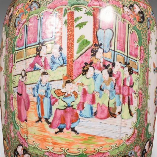 TALL ANTIQUE FAMILLE ROSE VASE CHINESE CERAMIC QING CENTREPIECE VICTORIAN - ADDITIONAL PHOTO 8
