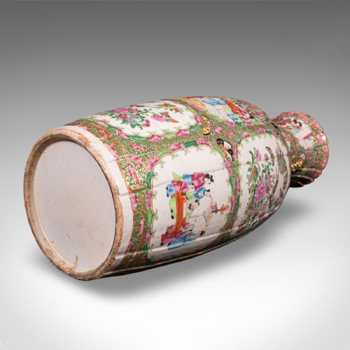 TALL ANTIQUE FAMILLE ROSE VASE CHINESE CERAMIC QING CENTREPIECE VICTORIAN - ADDITIONAL PHOTO 11