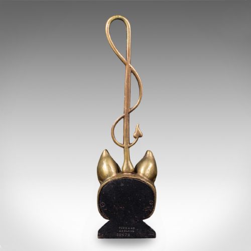 ANTIQUE FOX HEAD DOORSTOP ENGLISH BRASS COUNTRY HOUSE DOOR KEEPER CIRCA 1920 - ADDITIONAL PHOTO 3