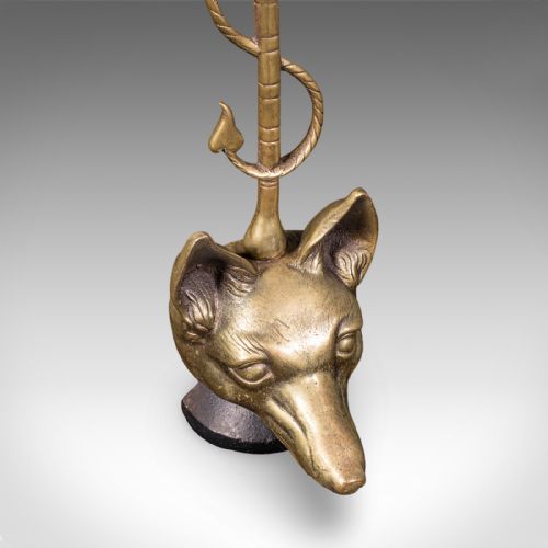 ANTIQUE FOX HEAD DOORSTOP ENGLISH BRASS COUNTRY HOUSE DOOR KEEPER CIRCA 1920 - ADDITIONAL PHOTO 5