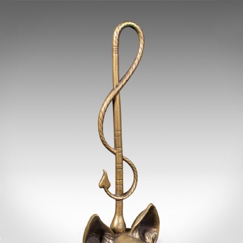 ANTIQUE FOX HEAD DOORSTOP ENGLISH BRASS COUNTRY HOUSE DOOR KEEPER CIRCA 1920 - ADDITIONAL PHOTO 6