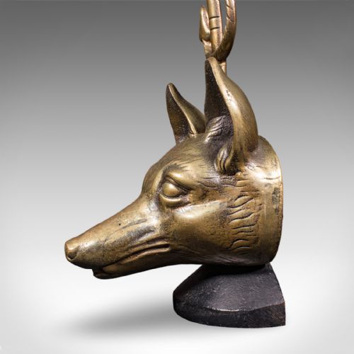 ANTIQUE FOX HEAD DOORSTOP ENGLISH BRASS COUNTRY HOUSE DOOR KEEPER CIRCA 1920 - ADDITIONAL PHOTO 7
