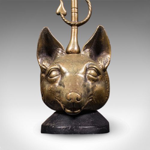 ANTIQUE FOX HEAD DOORSTOP ENGLISH BRASS COUNTRY HOUSE DOOR KEEPER CIRCA 1920 - ADDITIONAL PHOTO 8