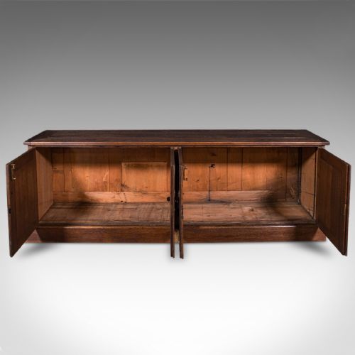 LARGE ANTIQUE DRESSER BASE ENGLISH OAK GOTHIC REVIVAL WINDOW SEAT VICTORIAN - ADDITIONAL PHOTO 1