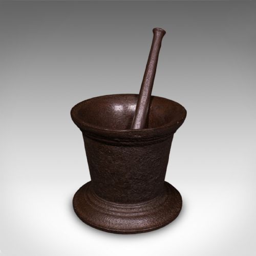 Huge 140 Lb Antique Dye Maker's First Stage Mortar & Pestle, English, Georgian