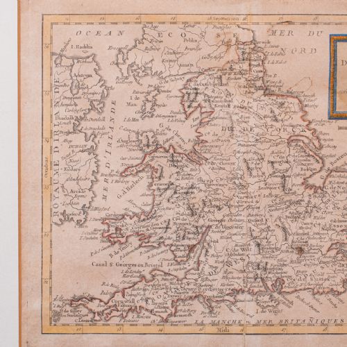 ANTIQUE MAP OF ENGLAND WALES FRENCH FRAMED CARTOGRAPHY GEORGIAN CIRCA 1780 - ADDITIONAL PHOTO 4