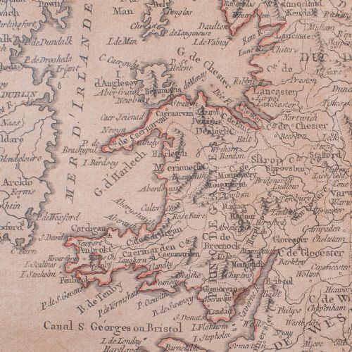 ANTIQUE MAP OF ENGLAND WALES FRENCH FRAMED CARTOGRAPHY GEORGIAN CIRCA 1780 - ADDITIONAL PHOTO 6