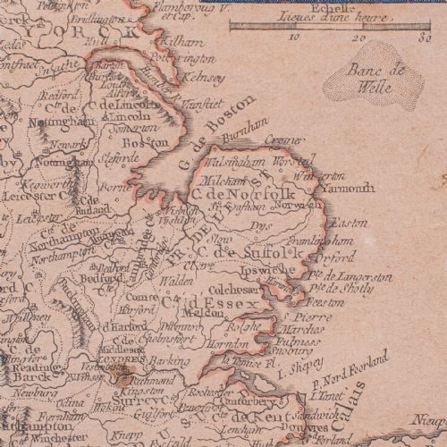 ANTIQUE MAP OF ENGLAND WALES FRENCH FRAMED CARTOGRAPHY GEORGIAN CIRCA 1780 - ADDITIONAL PHOTO 7