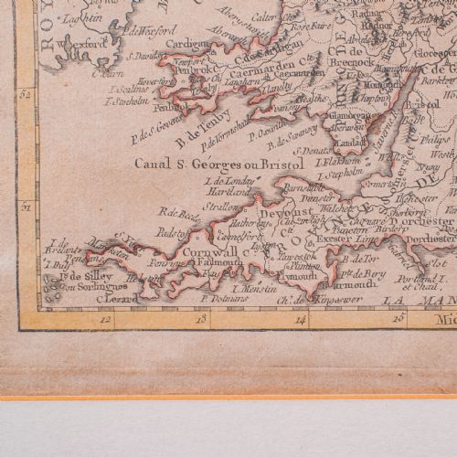 ANTIQUE MAP OF ENGLAND WALES FRENCH FRAMED CARTOGRAPHY GEORGIAN CIRCA 1780 - ADDITIONAL PHOTO 8
