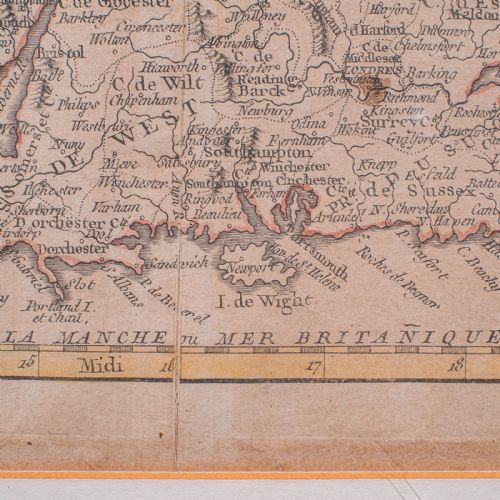 ANTIQUE MAP OF ENGLAND WALES FRENCH FRAMED CARTOGRAPHY GEORGIAN CIRCA 1780 - ADDITIONAL PHOTO 10
