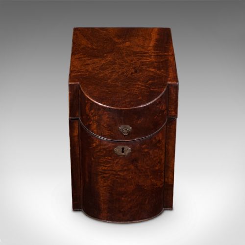 ANTIQUE KNIFE BOX ENGLISH KITCHEN ORGANISER 46 ITEM CUTLERY STORAGE GEORGIAN - ADDITIONAL PHOTO 3