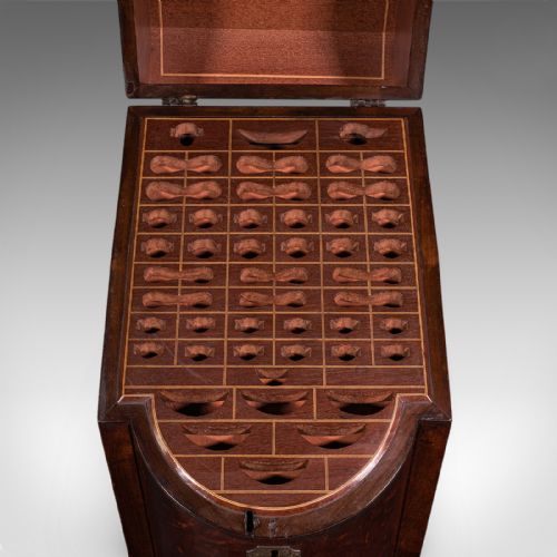 ANTIQUE KNIFE BOX ENGLISH KITCHEN ORGANISER 46 ITEM CUTLERY STORAGE GEORGIAN - ADDITIONAL PHOTO 8