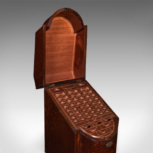 ANTIQUE KNIFE BOX ENGLISH KITCHEN ORGANISER 46 ITEM CUTLERY STORAGE GEORGIAN - ADDITIONAL PHOTO 9