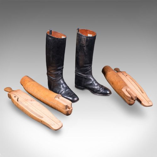 ANTIQUE BOOTMAKER'S LAST ENGLISH LEATHER BEECH BOOTS STRETCHER MAXWELL LONDON - ADDITIONAL PHOTO 1